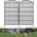 10 Panels Decorative Garden Fence with Lock, 48in (H) x 24ft (L) No Dig Dog Animal Barrier for Outdoor Yard, Rustproof Ground Stakes Metal Fencing for Yard, Patio, Flower Bed