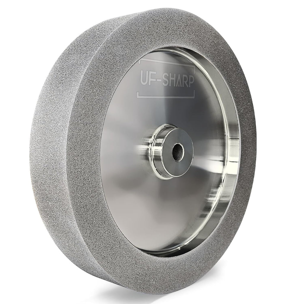 Mega Square CBN Grinding Wheel 8 inch, 1.5' Wide, 5/8' Arbor, 180 Grit for Sharpening Woodturning Tool、Knife、High Speed Steel Tool，Fits Most 8' Bench Grinder (180 Grit)