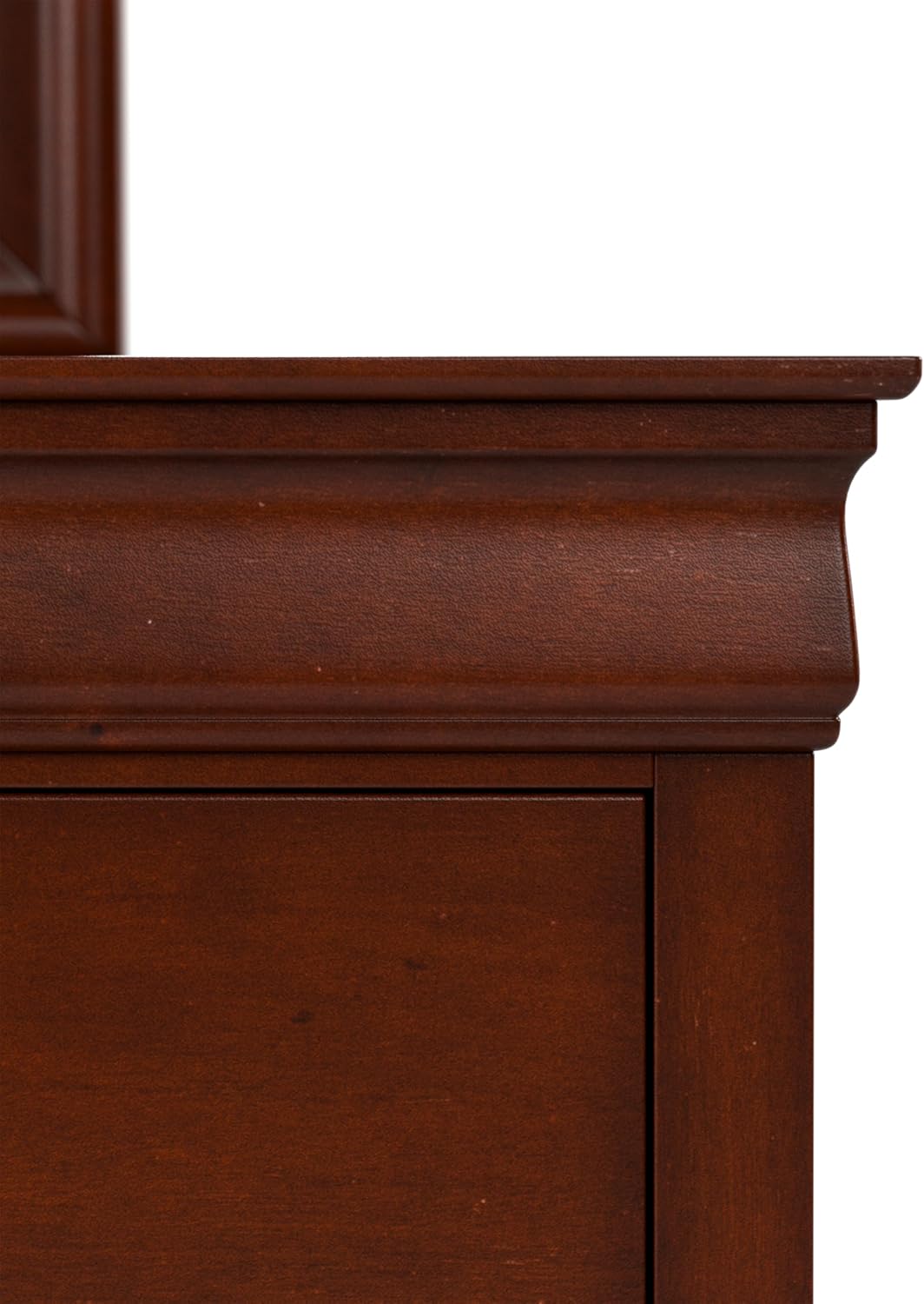 Furniture of America Arabella Traditional Wooden 6 Drawer Dresser with Mirror, Vintage Bedroom Set, Accent Vanity Dressing Table with Antique Nickle Handles for Dressing Room, Walk-in Closet, Cherry