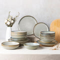 AmorArc Ceramic Dinnerware Sets,Handmade Reactive Glaze Stoneware Plates and Bowls Sets,Highly Scratch Resistant | Dishwasher & Microwave Safe Dishes Set,Service for 6 (24pc)
