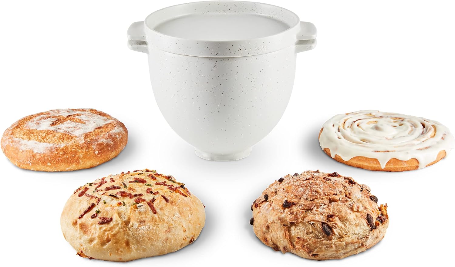 KitchenAid 5 Quart Ceramic Bread Bowl with Lid for all 4.5-5 Quart Tilt-Head Stand Mixers - KSM2CB5BGS