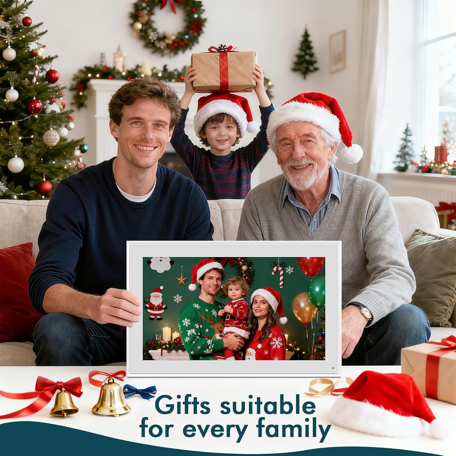 15.6 Inch Digital Wall Calendar Touch Screen Smart Electronic Calendar | Sync Google/iCloud, No Subscription, Chore Chart Reward System, Meal Planner, Digital Photo Frame, Gift for Mom, White