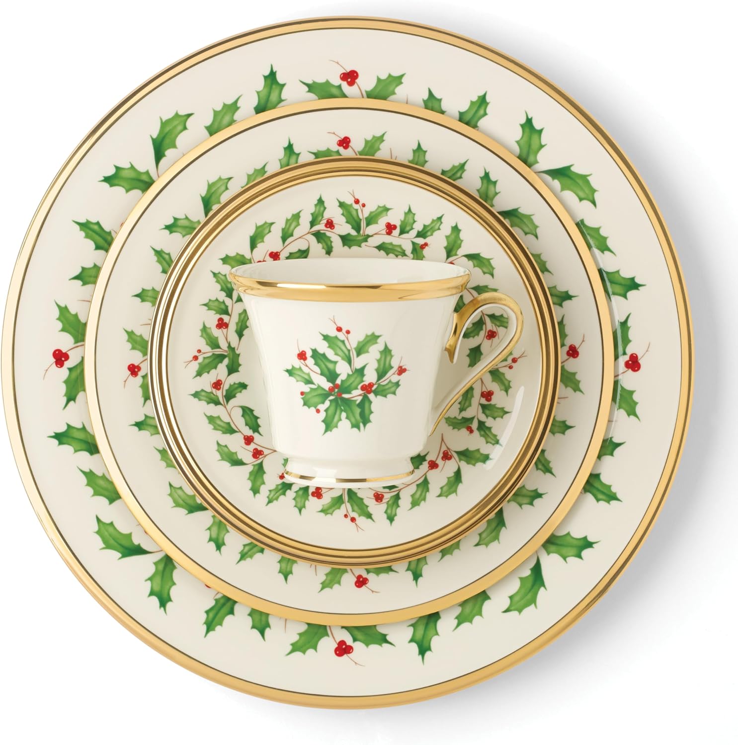 Lenox 146590600 Holiday 5-Piece Place Setting, Christmas Drinkware Set, Hosting