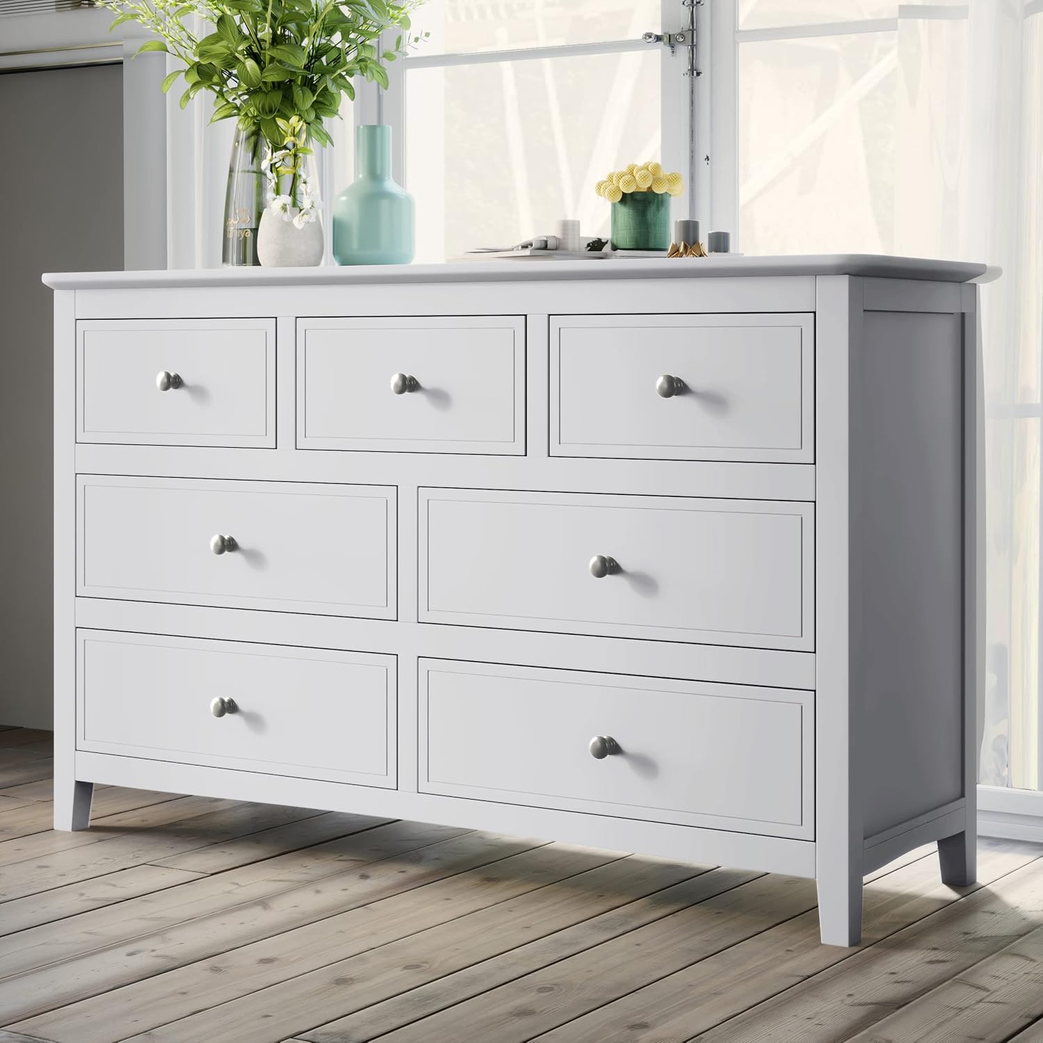 White Solid Wood 3 Pcs Full Bedroom Sets (Old SKU:BS315100AAK) BU425