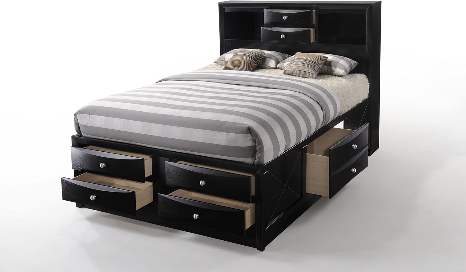 Acme Ireland Full Wood Platform Bed with Storage Drawer in Black