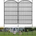 10 Panels Decorative Garden Metal Fence, 48in (H) x 24ft (L) No Dig Dog Fencing for Outdoor Yard, Rustproof Animal Ground Stakes Temporary Panel Border Barrier for Patio Flower Bed Camping