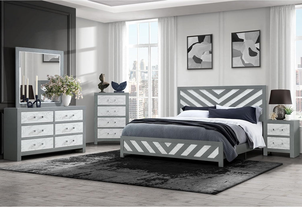 Grey 5PC Full Bedroom Set