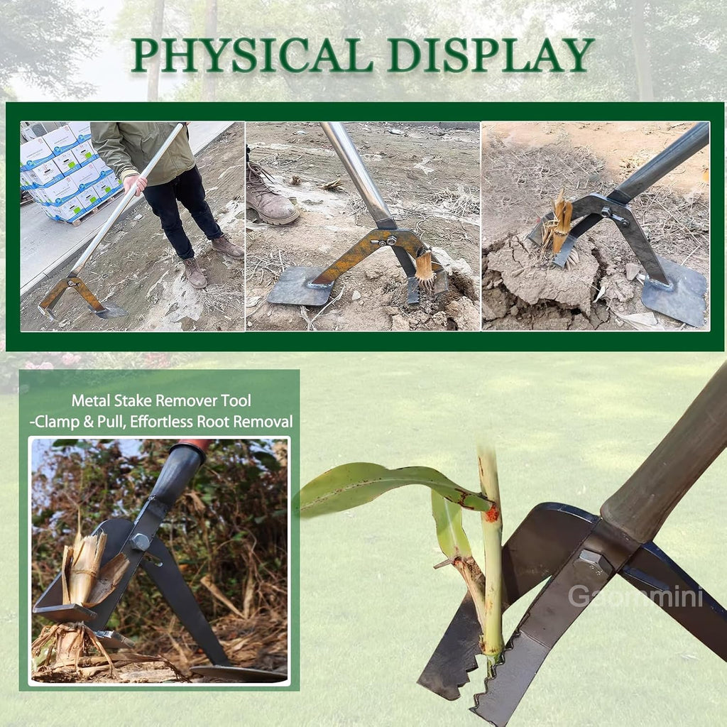 High-Leverage Tree Puller Tool Heavy Duty Sapling Puller for Shrubs Vines Thorns with Large Root Systems, Manual Root Remover Fence Post Puller(132CM/52IN/1.32M)