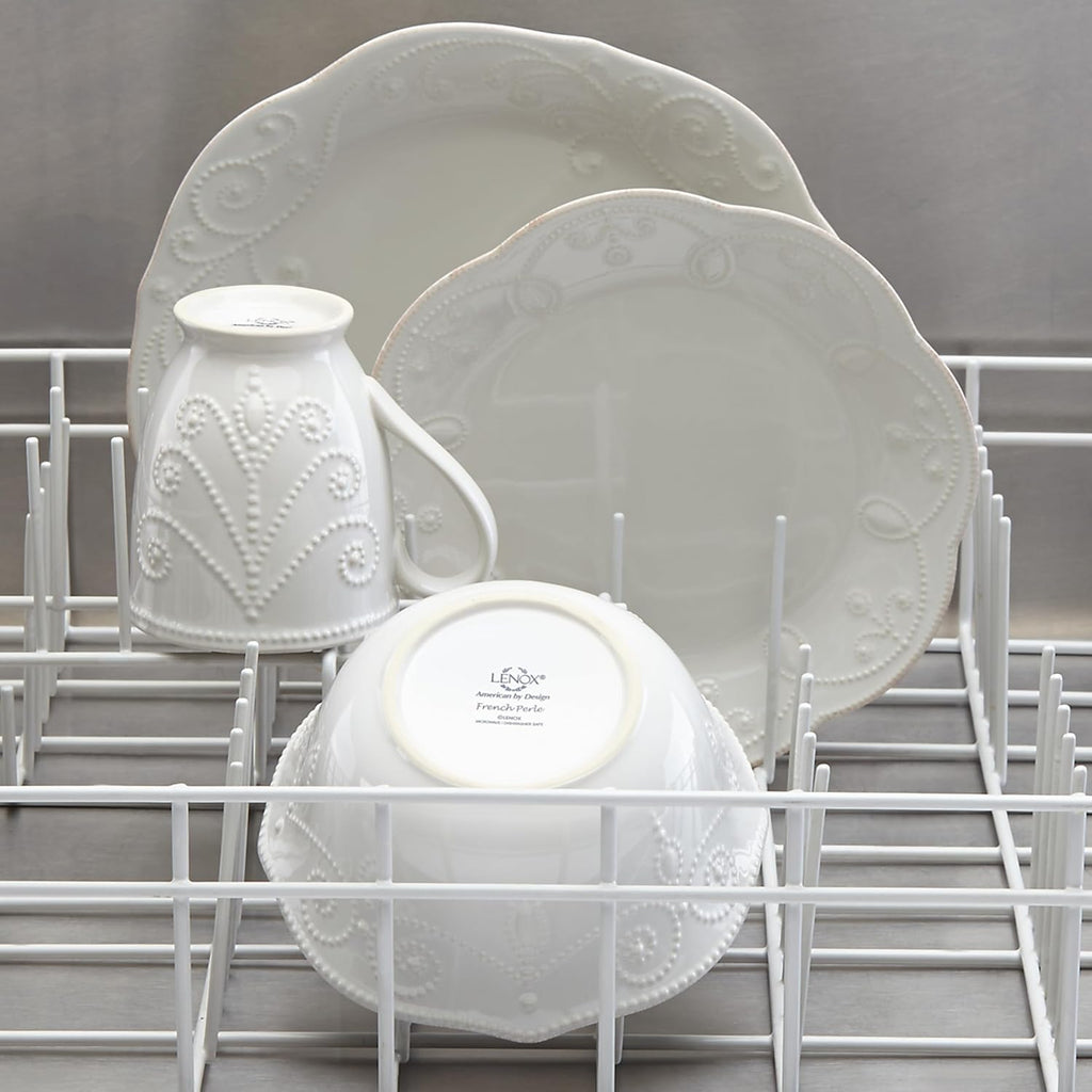 Lenox 890951 French Perle 12-Piece Plate & Bowl Dinnerware Set White