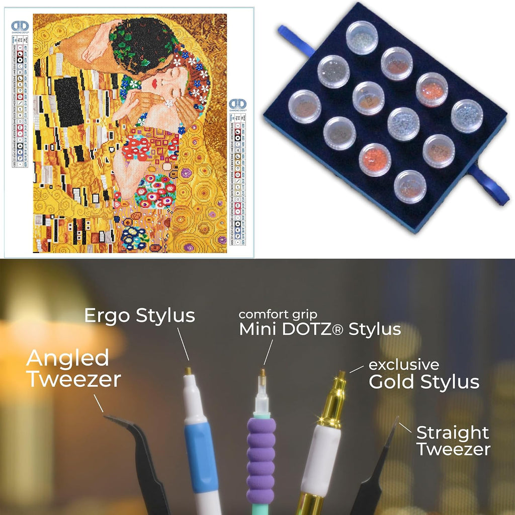 Diamond Dotz The Kiss (Apres Klimt) Diamond Painting Kits for Adults - Diamond Art Kits a Relaxing Creative Craft Kit with Dotz Gems 22x28