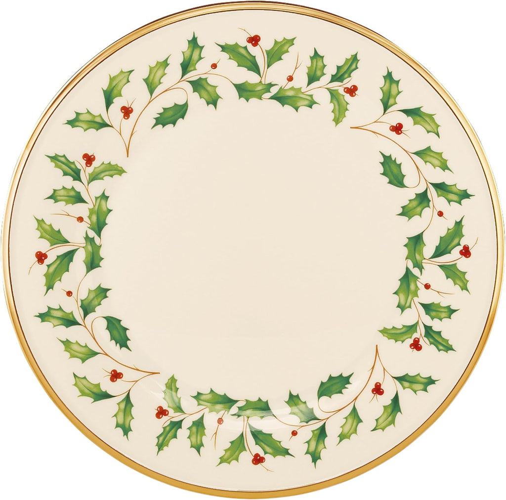 Lenox 897080 Holiday Dinnerware Dinner Plates, Set of 4, Red & Green, Christmas, Hosting