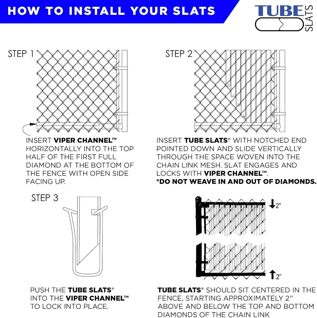 Proudly Made in The USA! - Tube Slat Double-Wall Bottom Locking Slat Depot Privacy Slat for 3', 4', 5', 6', 7' and 8' Chain Link Fence (6ft, Gray)