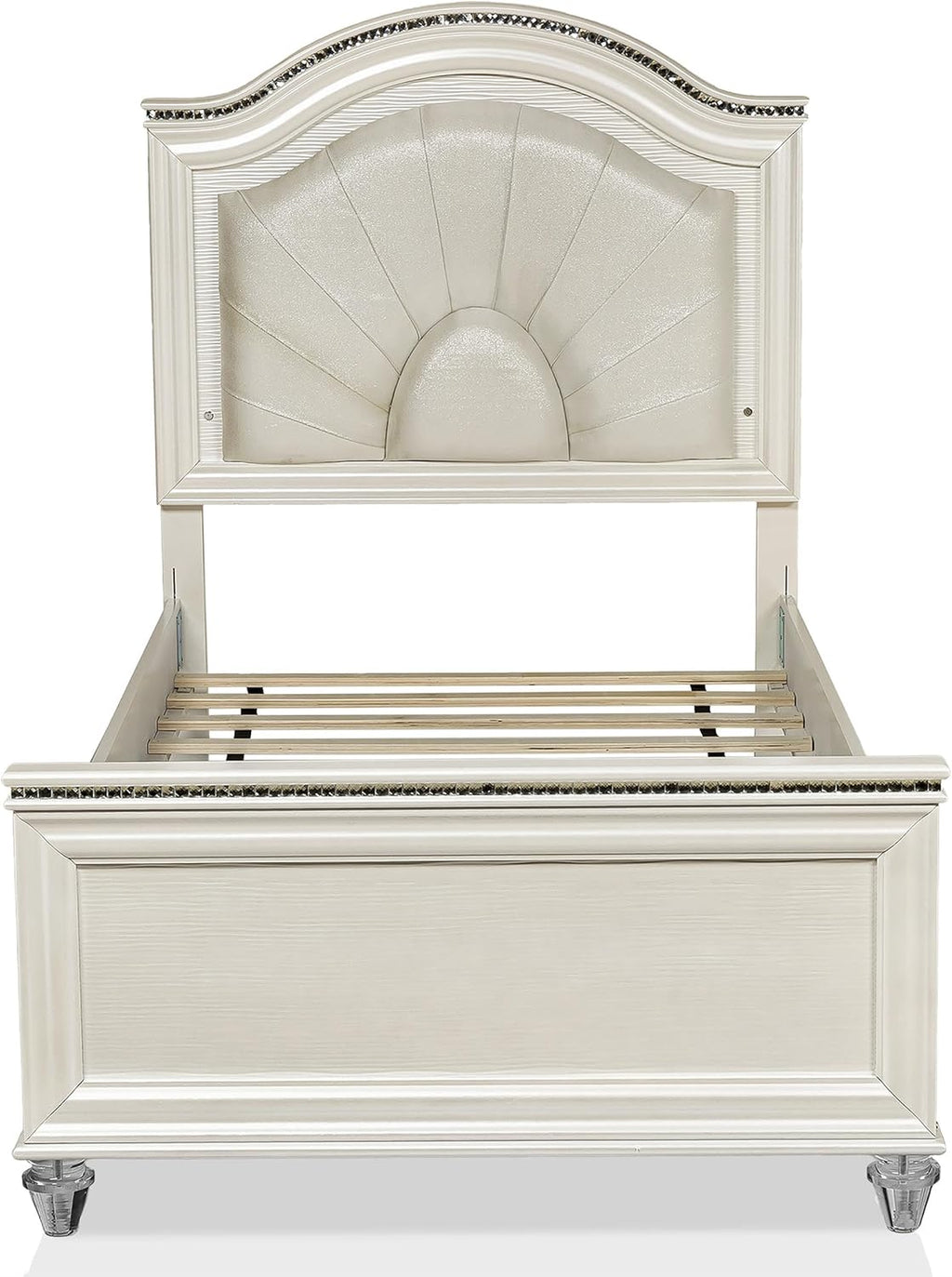 Furniture of America FOA Devado Contemporary 3-Piece White Wood Bedroom Set - Full + 2 Nightstands