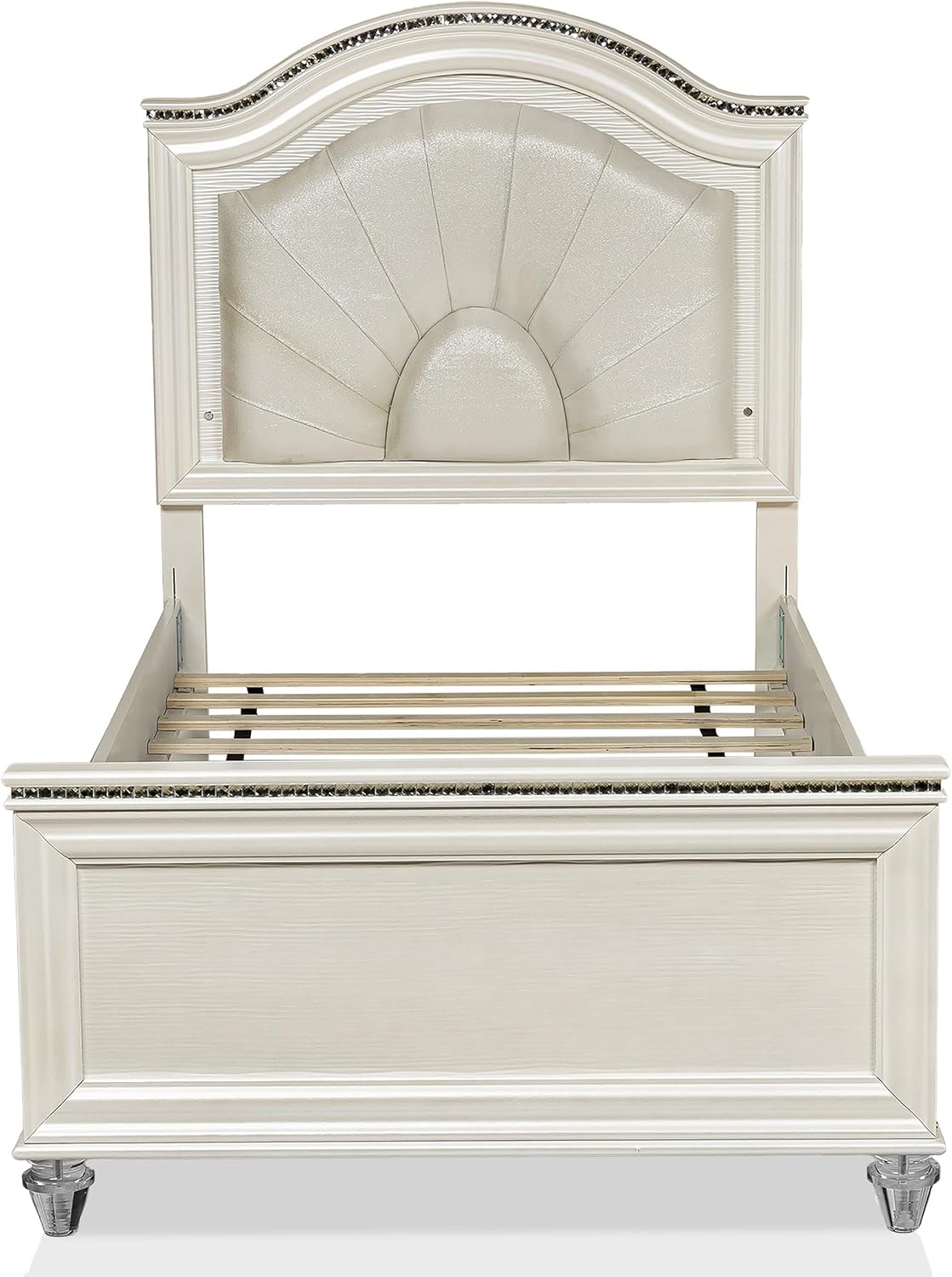 Furniture of America FOA Devado Contemporary 3-Piece White Wood Bedroom Set - Full + 2 Nightstands