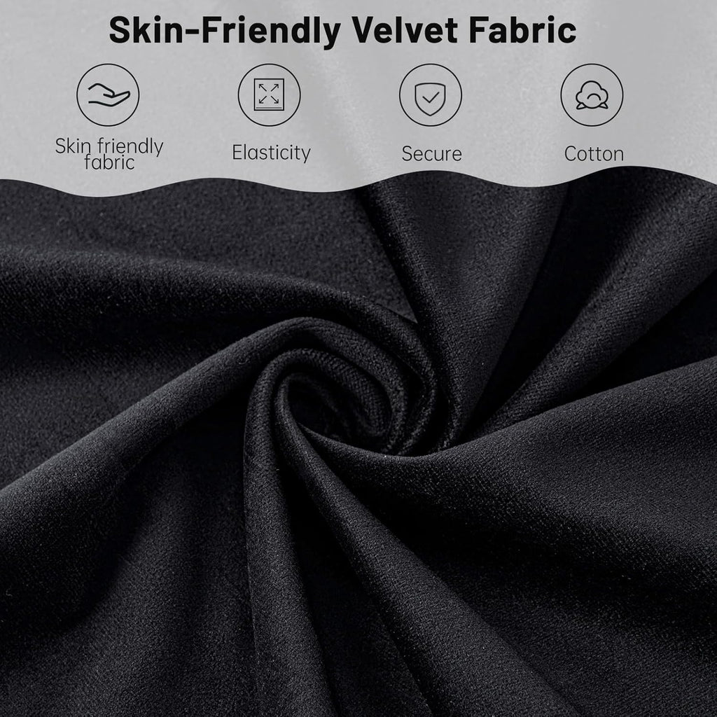 Furniliving Velvet Accent Chair for Living Room, Upholstered Reading Chair with High Backrest, Tufted-Button Wingback Armchair for Bedroom, Dressing Room, Home Office, Black, Set of 2