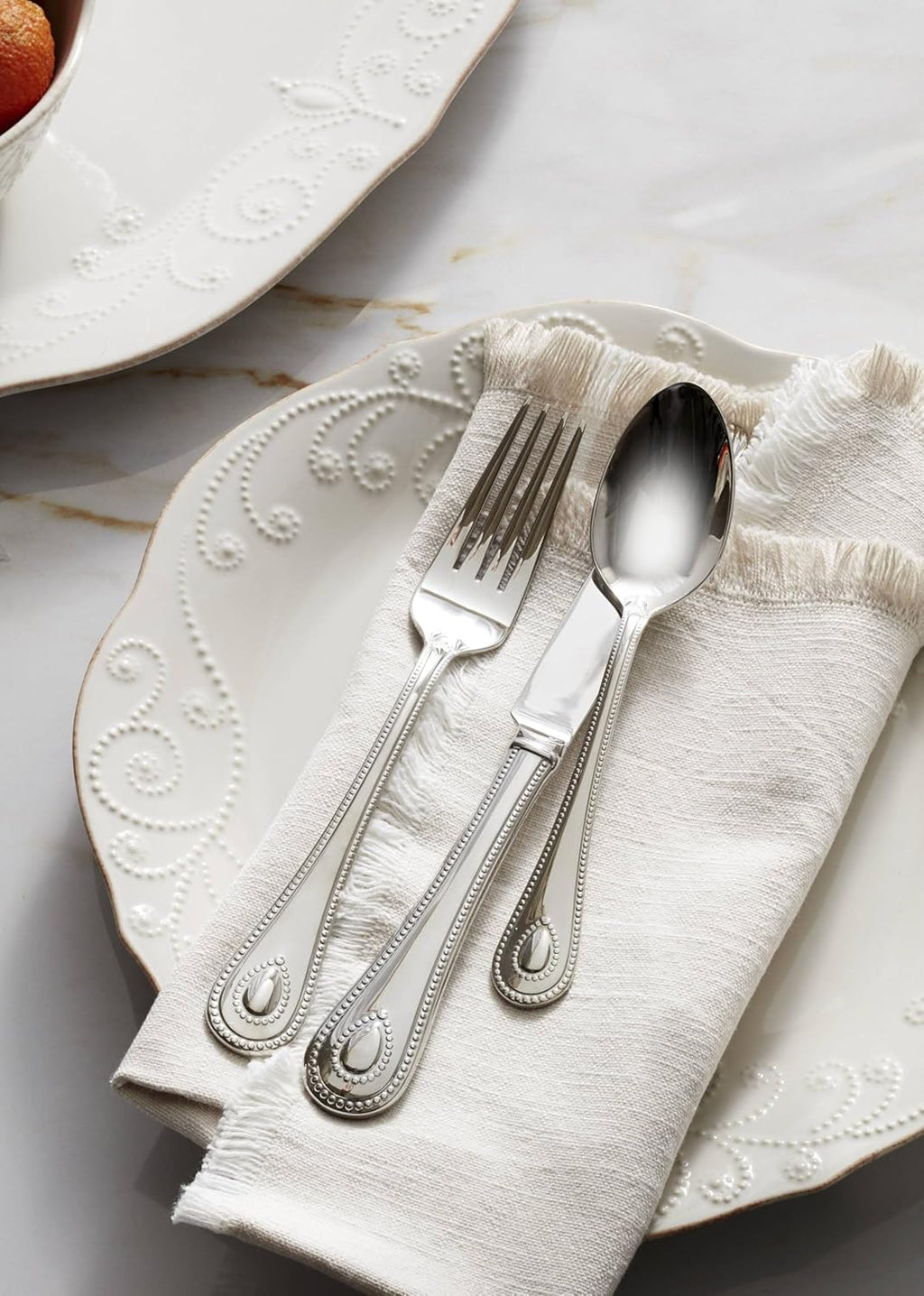 Lenox 890951 French Perle 12-Piece Plate & Bowl Dinnerware Set White