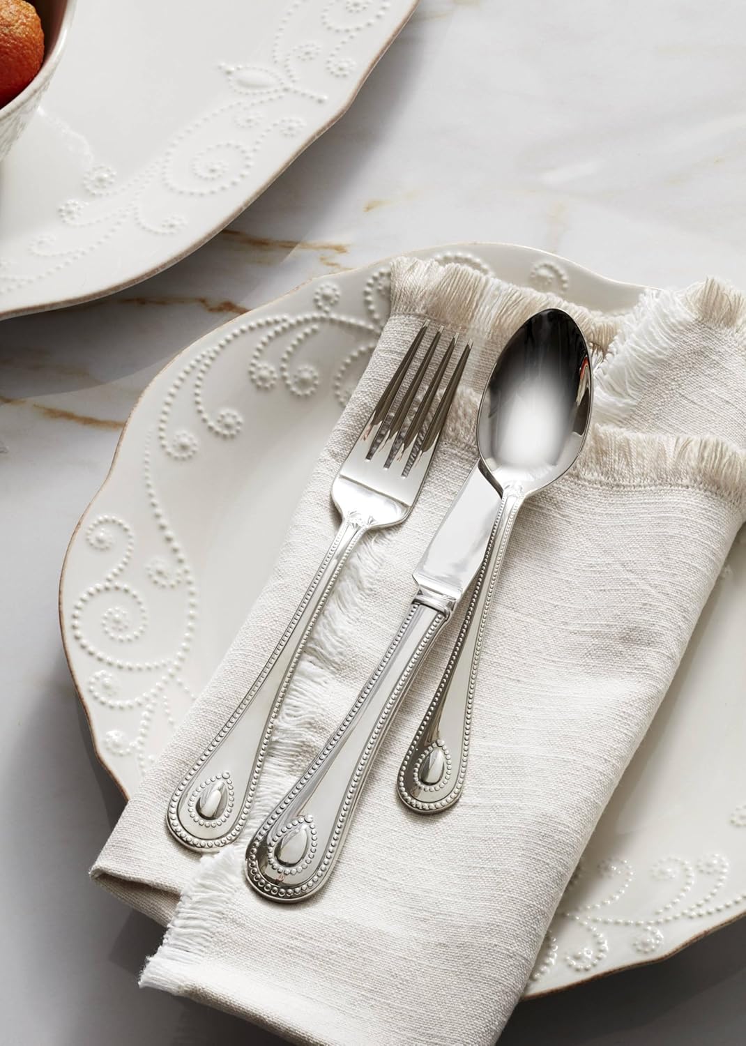 Lenox 890951 French Perle 12-Piece Plate & Bowl Dinnerware Set White