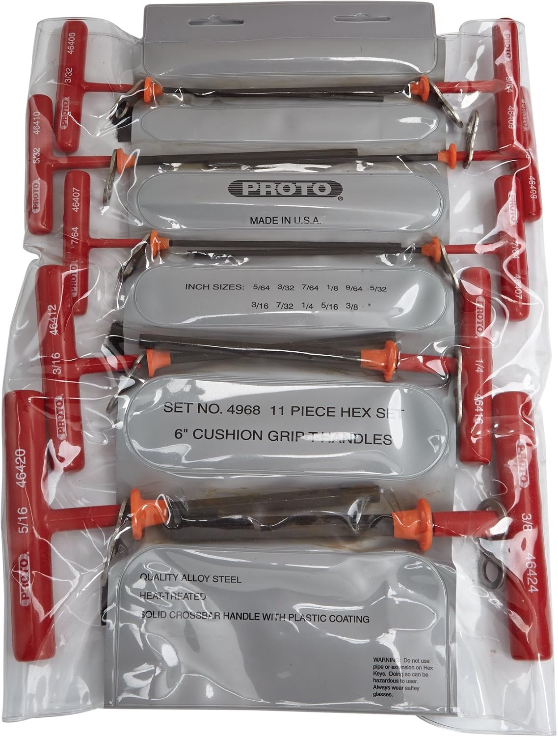 Stanley Proto Tether-Ready J4968-TT 11 Piece T-Handle Hex Key Set