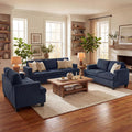Fiona's magic 7 Seats Couch Set, 3 Piece Set Comfy Couch, 2 Loveseat & 3 Seater Sofa with Deep Seats for Living Room, Modern Sleeper Sofa, Blue Corduroy