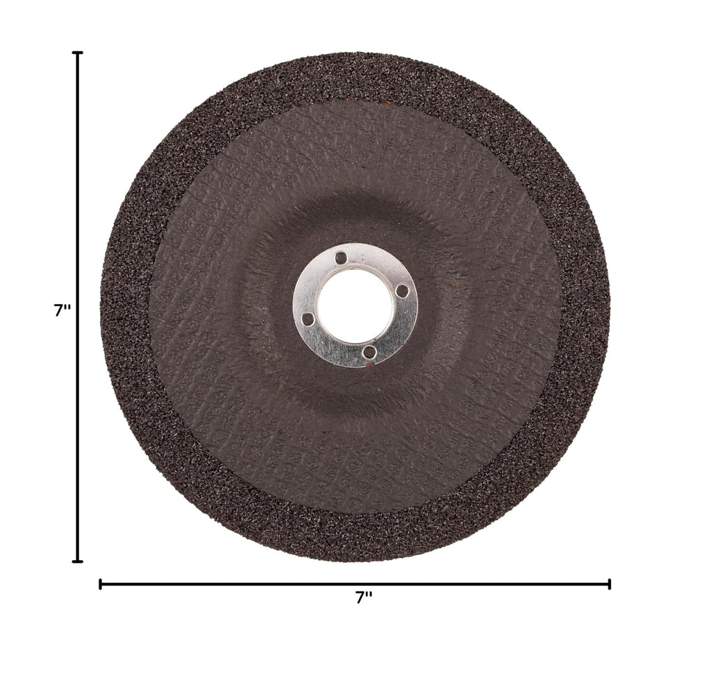 Weiler 58074 7' x 1/4' Tiger Zirc Type 27 Grinding Wheel, Z24T, 5/8'-11' UNC Nut (Pack of 10)