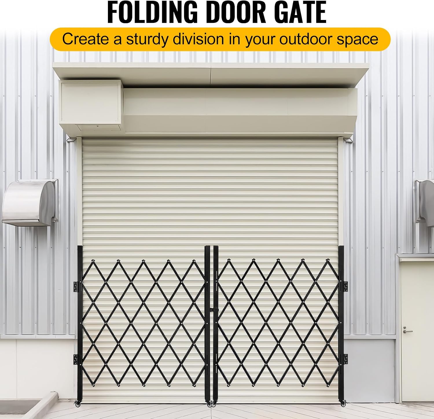Folding Security Gate Stainless Steel Folding Door Gate Driveway Gate Flexible Expanding Fence Gate Retractable Fence Outdoor Barricade Scissor Gate with Casters (118.11'Wx59.06'H)