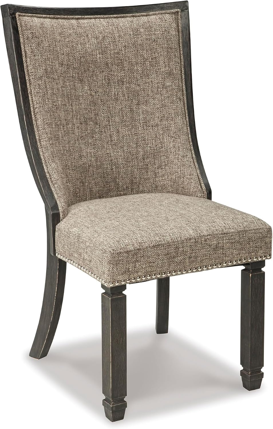 Signature Design by Ashley Tyler Creek Urban Farmhouse Upholstered Dining Chair, 2 Count, Almost Black