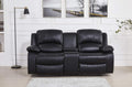 Betsy Furniture Faux Leather Reclining Loveseat with Console and Storage Space 8018 Multiple Colors (Black, Loveseat)