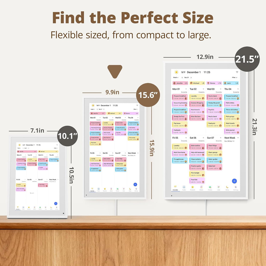 Dragon Touch 14 inch Digital Calendar & Chore Chart - Interactive Touchscreen Smart Family Planner,Digital Picture Frame for Mom, Women, Christmas & Weddings