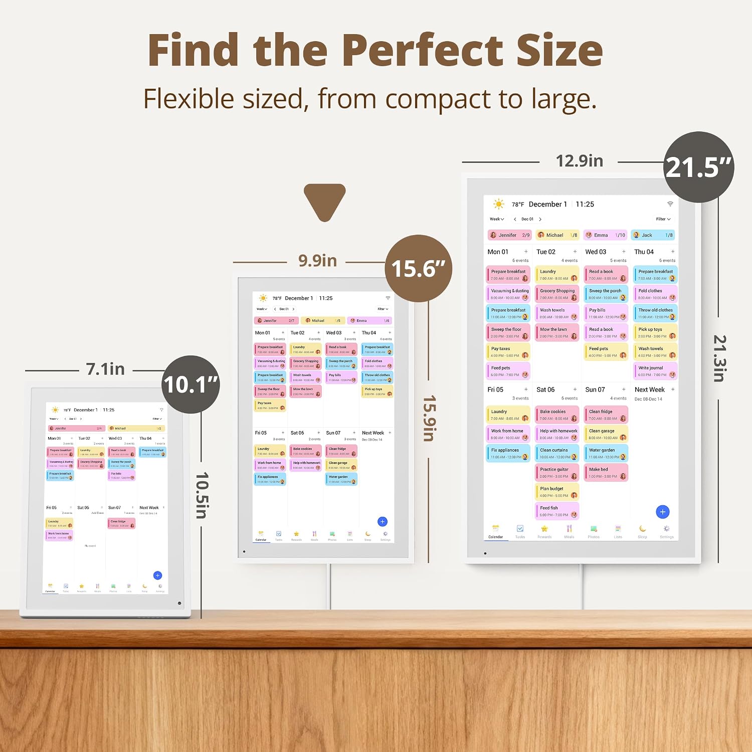 Dragon Touch 14 inch Digital Calendar & Chore Chart - Interactive Touchscreen Smart Family Planner,Digital Picture Frame for Mom, Women, Christmas & Weddings