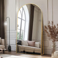 Beauty4U 71' x 32' Arched Full Length Mirror, HD Tempered Glass Floor Mirror with Gold Aluminum Frame, Standing/Leaning/Wall Mounted Mirror for Bedroom, Dressing Room & Living Room