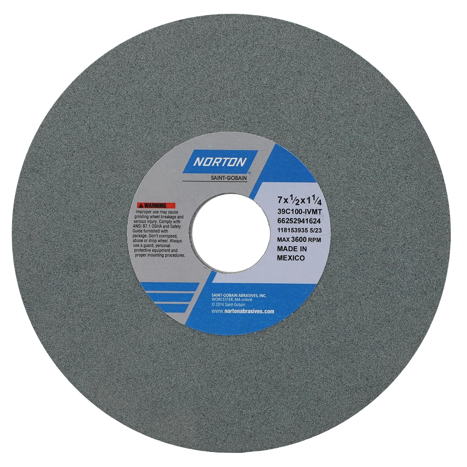Grinding Wheel, T1, 7x1/2x1.25, SC, 100G