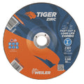Weiler 58056 7' x 1/8' Tiger Zirc Type 27 Cut Off/Grind Combo Wheel, Z30T, 7/8' A.H (Pack of 25)