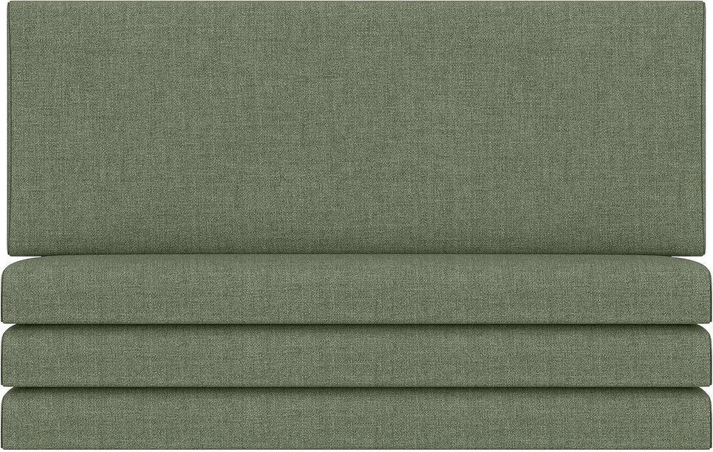 Jaxx Panelist Modern Padded Headboard – Set of 4 Wall Mounted Panels (Each 11.25' x 30') - Queen, Cypress Green Microvelvet