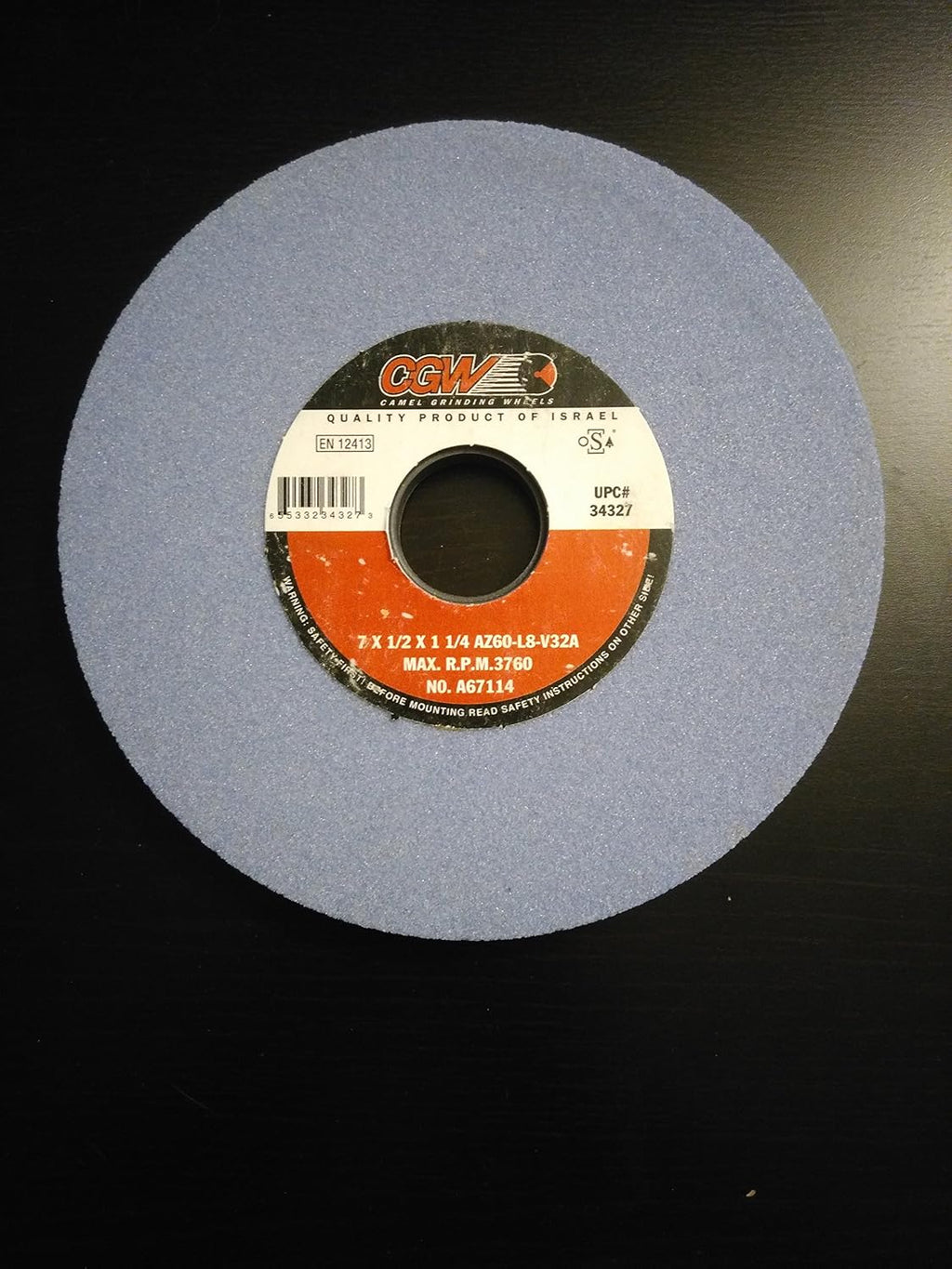 AZ Cool Blue Surface Grinding Wheels - 7x1/2x1-1/4 t1 az60-l8-v32a surface grind. wheel
