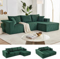Weture 108' Modular Sectional Sofa, Cloud Sectional Couch with Deep Seat, Modern Modular L-Shape Sofa with Chaise,Upholstered Boneless Couches for Living Room Bedroom (Corduroy, Green)