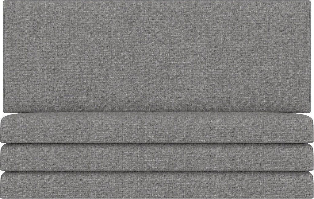 Jaxx Panelist Modern Padded Headboard – Set of 4 Wall Mounted Panels (Each 11.25' x 30') - Queen, Mouse Grey Microvelvet