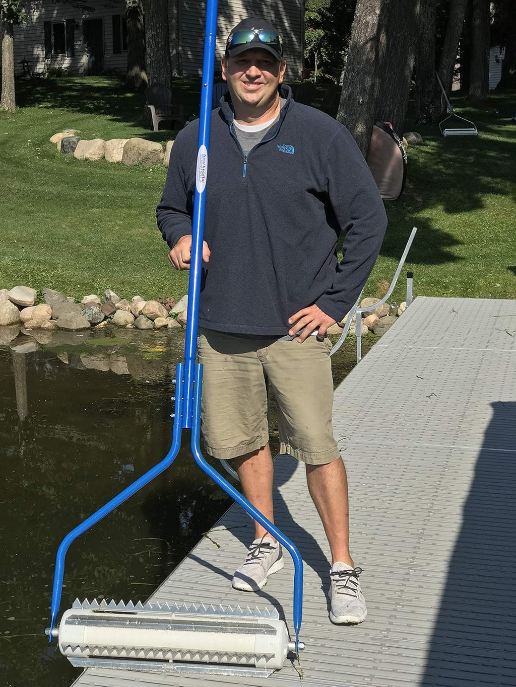 Weeds Muck Silt Gone! Lake Weed Removal Tool. Long Reach 20ft Handle System with Stainless Steel Blades.