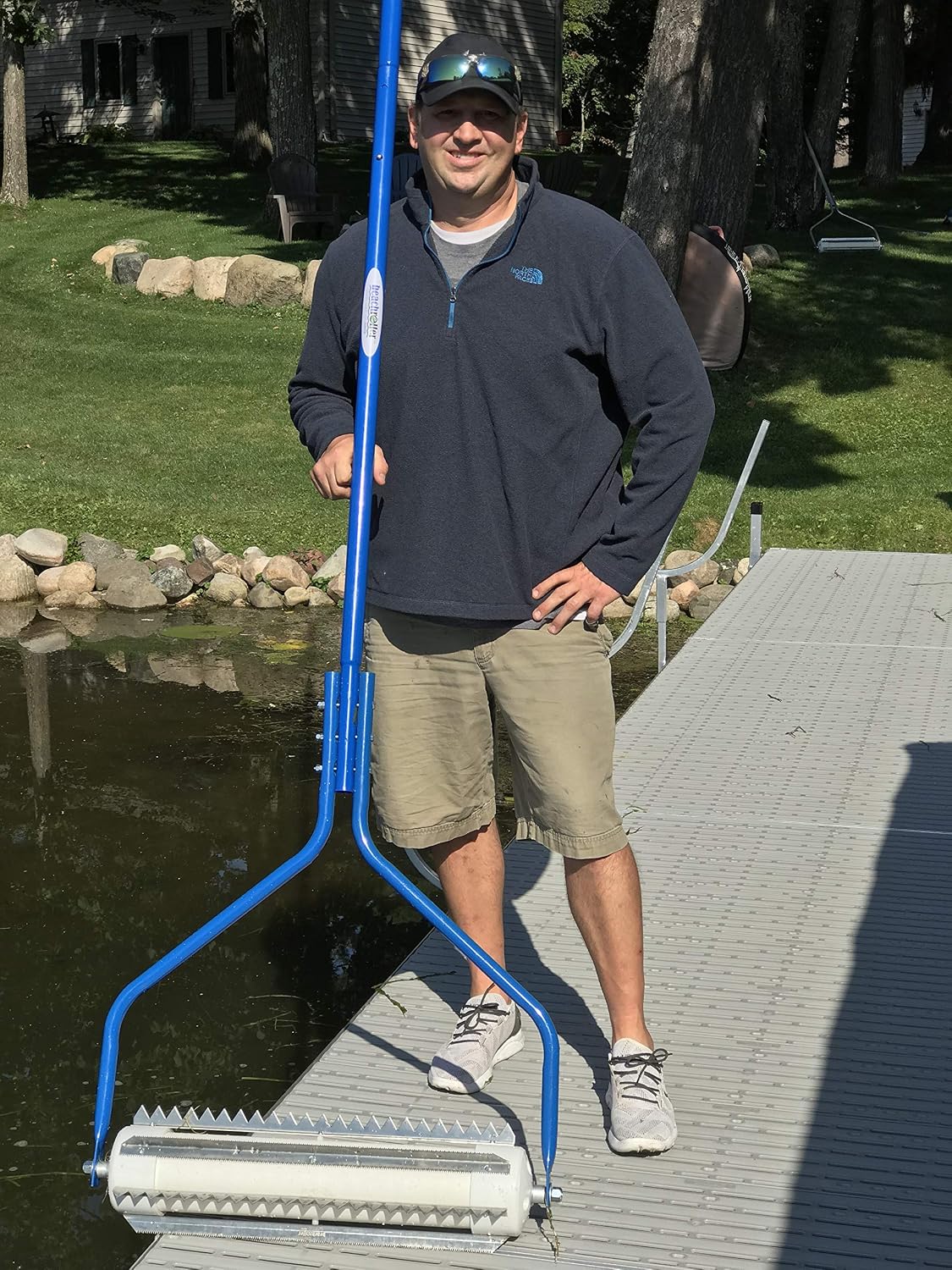 Weeds Muck Silt Gone! Lake Weed Removal Tool. Long Reach 20ft Handle System with Stainless Steel Blades.