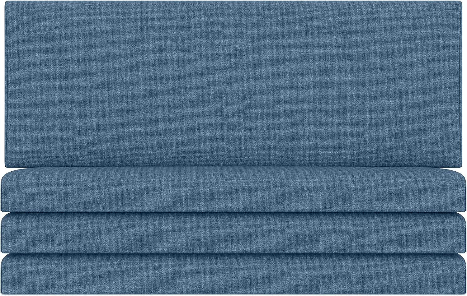 Jaxx Panelist Modern Padded Headboard – Set of 4 Wall Mounted Panels (Each 11.25' x 30') - Queen, Petrol Blue Microvelvet