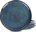 Stone Lain Mirella 4-Piece Dinner Plate Set Stoneware, Dishwasher and Microwave Safe, Blue