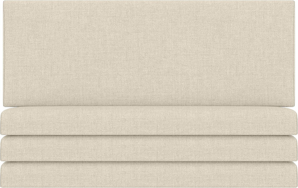 Jaxx Panelist Modern Padded Headboard – Set of 4 Wall Mounted Panels (Each 11.25' x 30') - Queen, Dune Beige Microvelvet