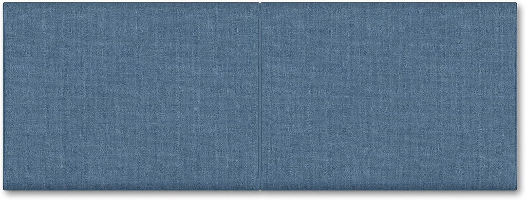Jaxx Panelist Modern Padded Headboard- Set of 2 Wall Mounted Panels (Each 22.5' x 30')- Queen Double Tall, Microvelvet Petrol Blue