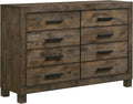 Coaster Home Furnishings Woodmont Farmhouse 58-inch 8-Drawer Bedroom Dresser Clothing Storage Cabinet Wide Chest of Drawers Organizer Unit Rustic Golden Brown 222633