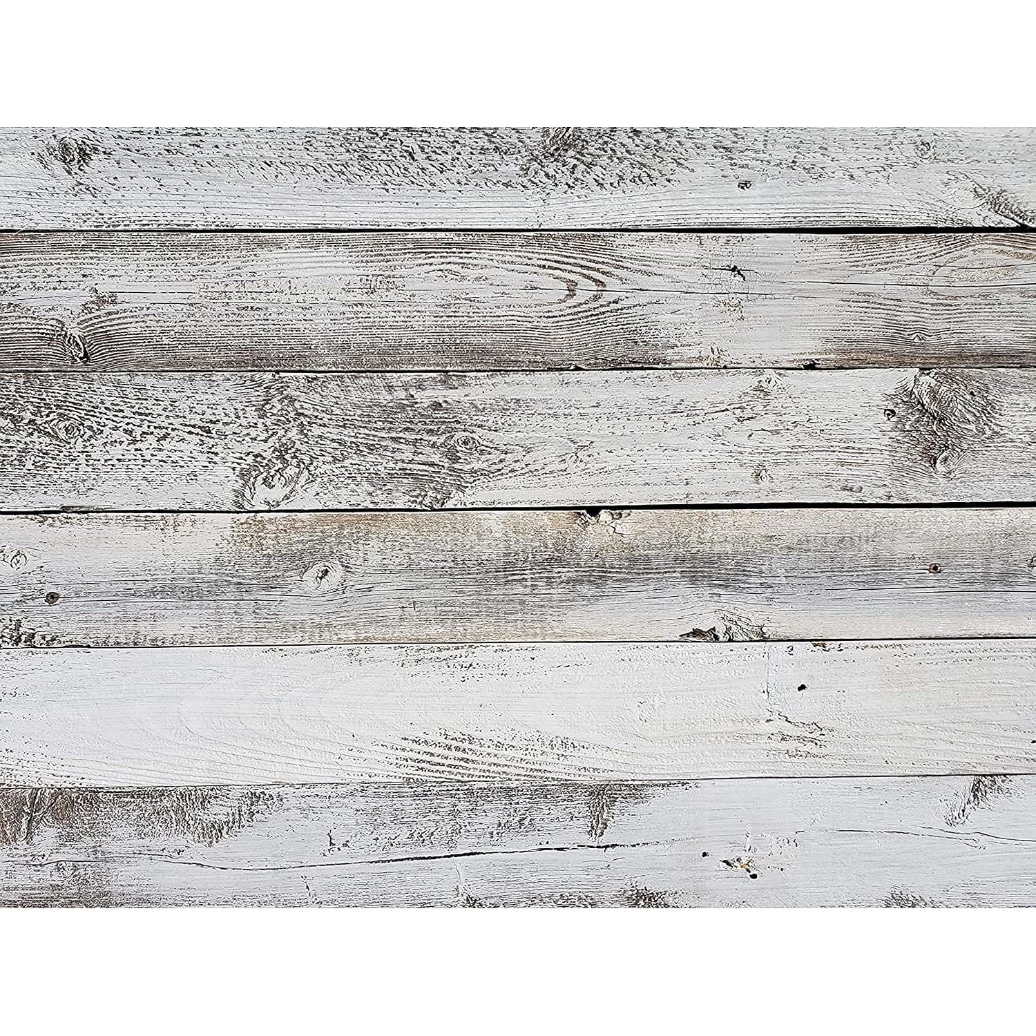 Rockin' Wood Real Wood Peel & Stick 2 & 4 Foot Length Rustic Reclaimed Barn Wood Accent Paneling Planks for Walls, White Wash, 23 Square Feet