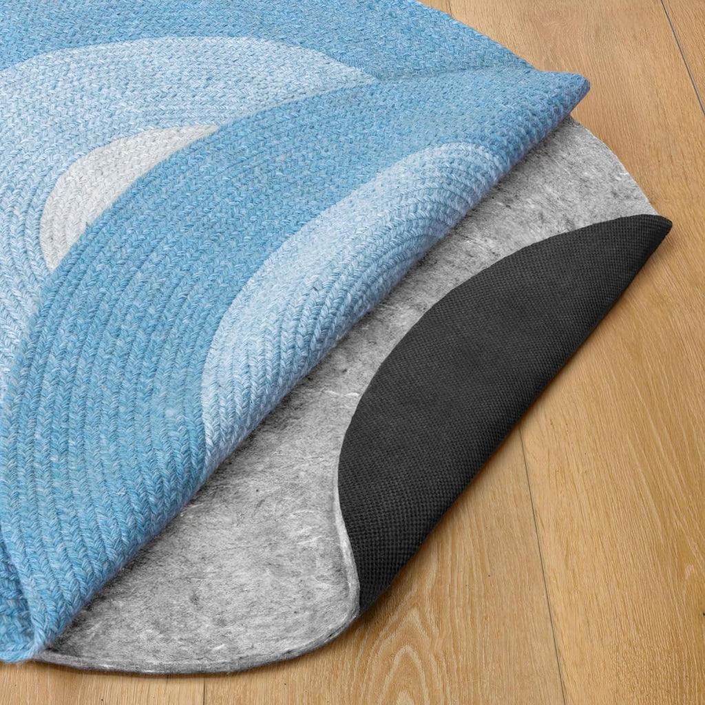 RUGPADUSA - Dual Surface - 9' Round - 1/4' Thick - Felt + Rubber - Non-Slip Backing Rug Pad - Safe for All Floors
