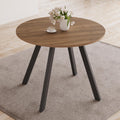 HIPIHOM 34.6 Inch Walnut Round Dining Table for 4, Space-Saving Dinette Perfect for Kitchen Dining Living Room(Walnut Table)