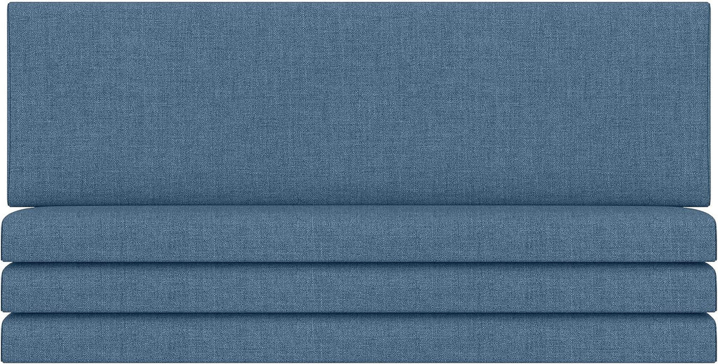 Jaxx Panelist Modern Padded Headboard – Set of 4 Wall Mounted Panels (Each 11.25' x 38') - King, Petrol Blue Microvelvet