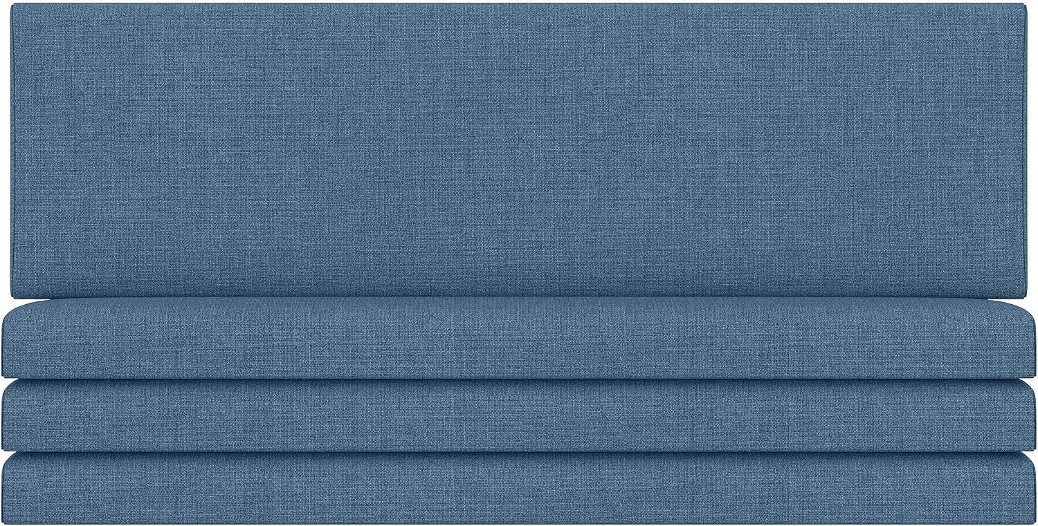 Jaxx Panelist Modern Padded Headboard – Set of 4 Wall Mounted Panels (Each 11.25' x 38') - King, Petrol Blue Microvelvet