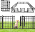 Decorative No Dig Fence Panels Metal Garden Fence with Gate, 69ft(L) x 32in(H) Garden Fencing for Dogs Rabbits, Temporary Fencing for Garden, Patio, Yard, 30 Panels