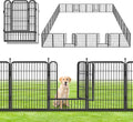 Decorative No Dig Fence Panels Metal Garden Fence with Gate, 73ft(L) x 32in(H) Garden Fencing for Dogs Rabbits, Temporary Fencing for Garden, Patio, Yard, 32 Panels